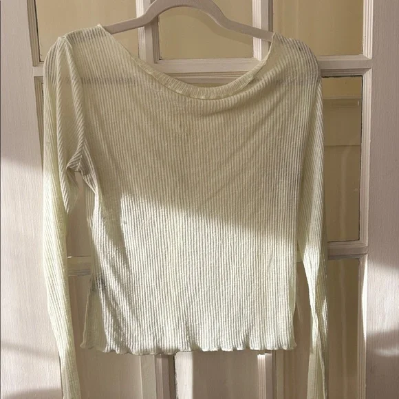 Cider Light Cream Ribbed Button-Down Shirt - Picture 5 of 9